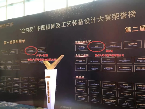 六孚智能鎖榮獲國(guó)家金勾獎(jiǎng)最高殊榮“至尊級(jí)金勾獎(jiǎng)”