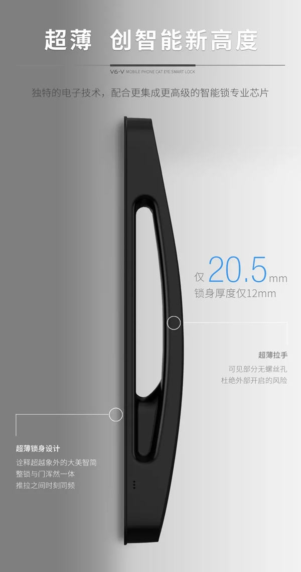 因特·V6-V | 大曲面手機貓眼對講鎖，即刻來探！