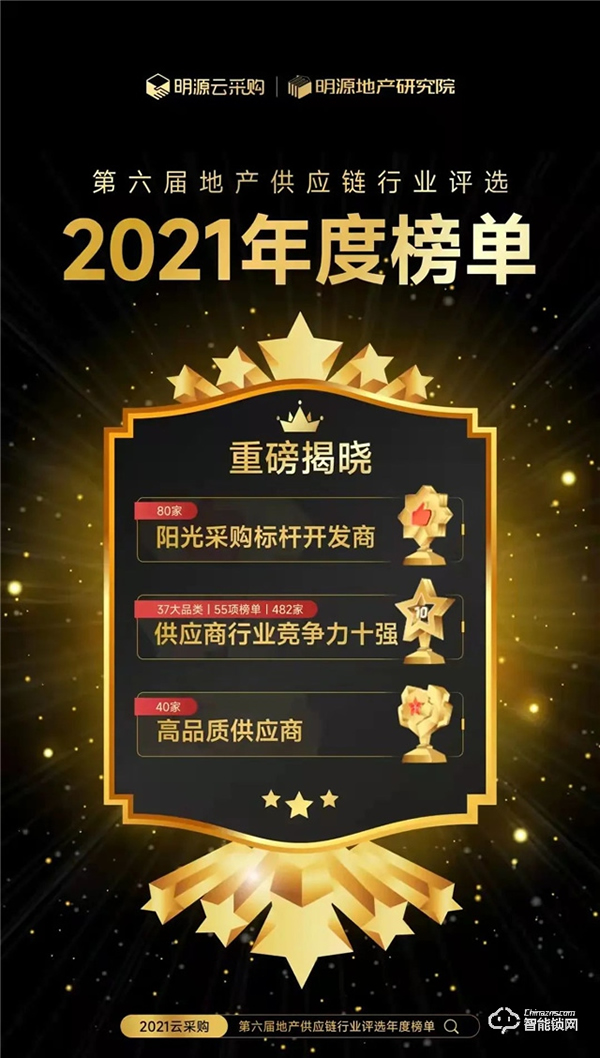 2021房企供應(yīng)商十強(qiáng)榜單出爐，德施曼榮居“智能鎖行業(yè)競爭力十強(qiáng)榜”首位