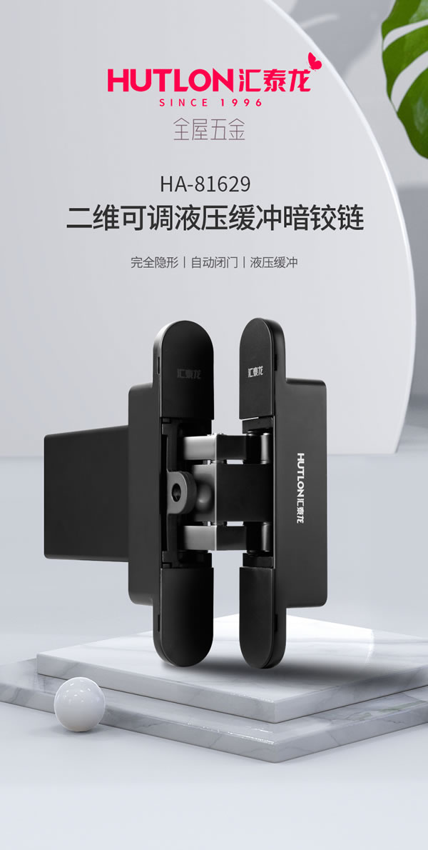 完全隱形，自動閉合丨匯泰龍二維可調液壓緩沖暗鉸鏈