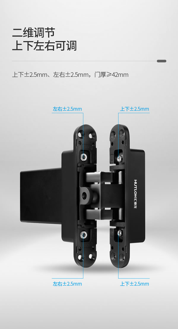 完全隱形，自動閉合丨匯泰龍二維可調液壓緩沖暗鉸鏈