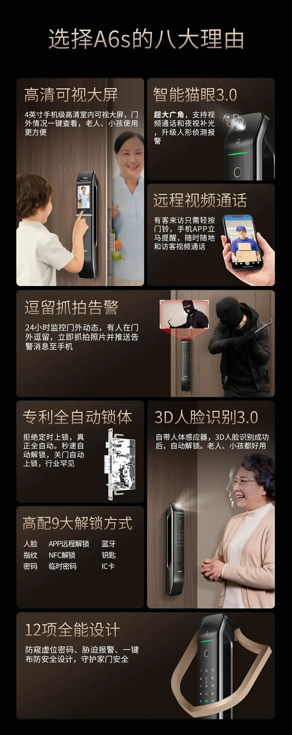 亞太天能 | 全功能匯聚一身的高配全自動智能鎖A6s 亞太天能 | 全功能匯聚一身的高配全自動智能鎖A6s