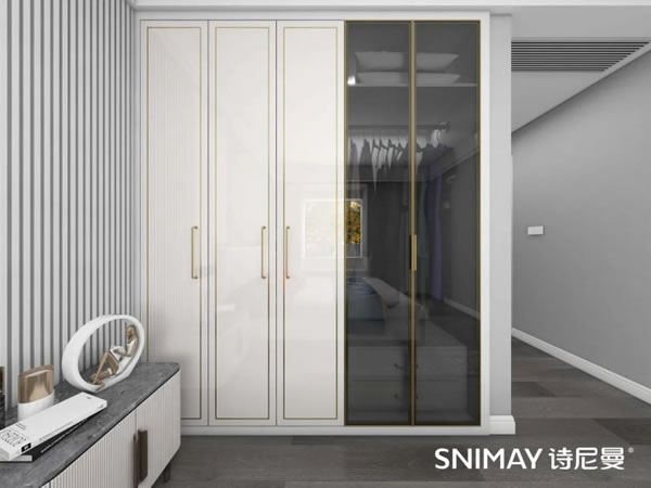 淺指智能鎖定制衣柜案例,輕奢玻璃配衣柜真的絕了_9