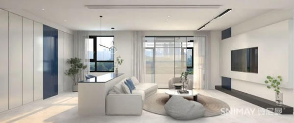 淺指智能鎖98㎡極簡兩居室，打造輕盈質(zhì)感家居_1